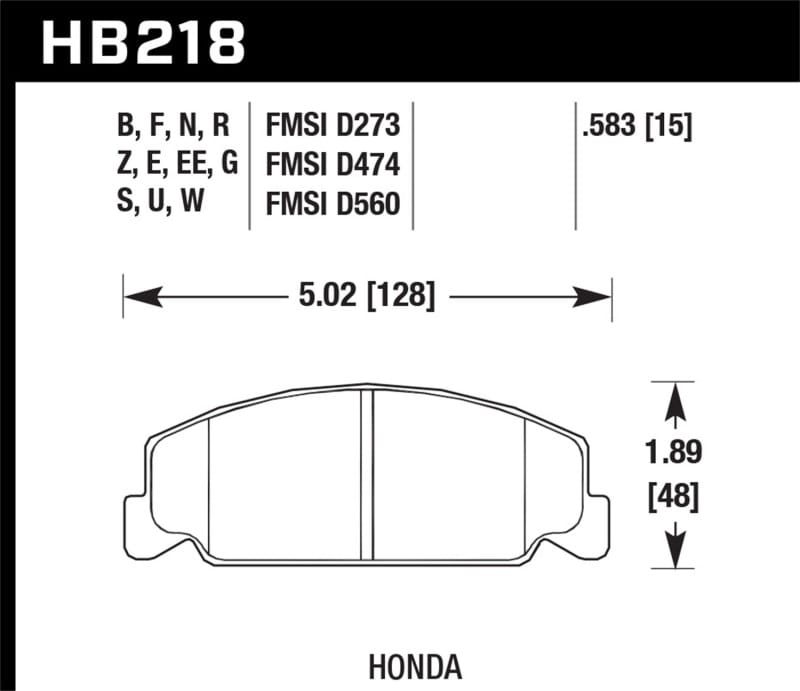 Hawk Performance — Hawk 1985 Honda Accord 1.8L Base Organic Brakes Front ER-1 Brake Pads
Disc Brake Pad