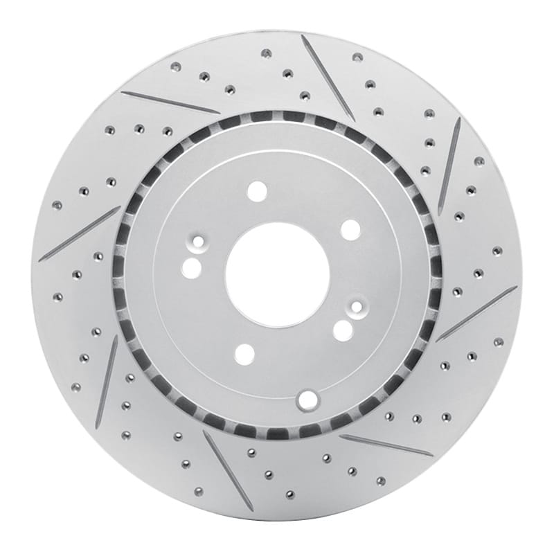 R1 Concepts — R1 18-25 Genesis G70 Rear Right Drilled & Slotted Geo-Carbon Rotor
