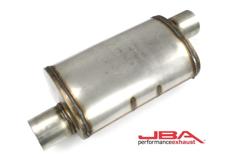 JBA — JBA Universal Chambered Style 304SS Muffler 14x8x5 3in Inlet Diameter Offset/Offset
Muffler