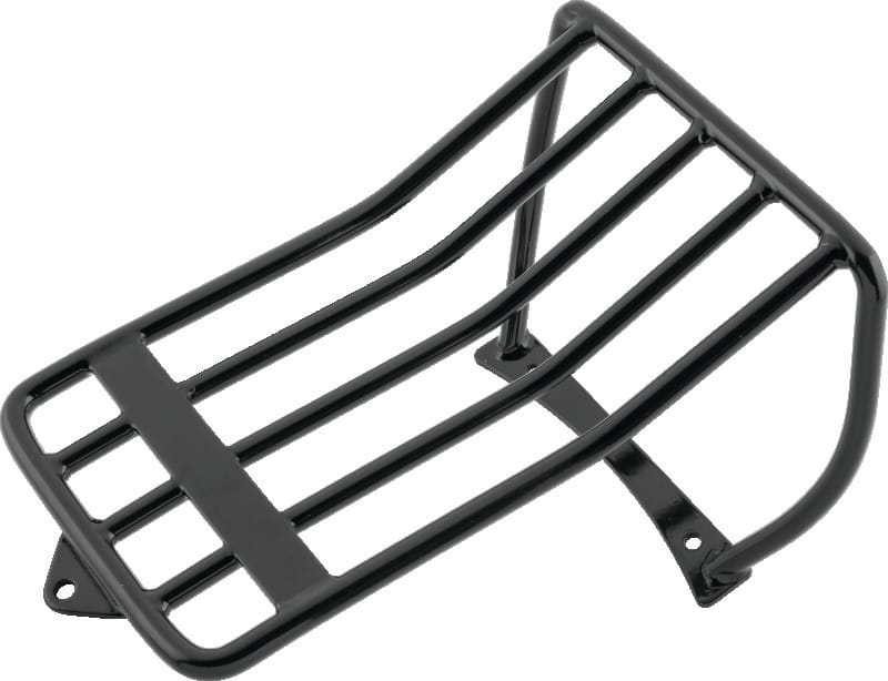 Bikers Choice — Black Luggage Rack For 200mm Tire Bobbed Rear Fender with 2-Up Seat