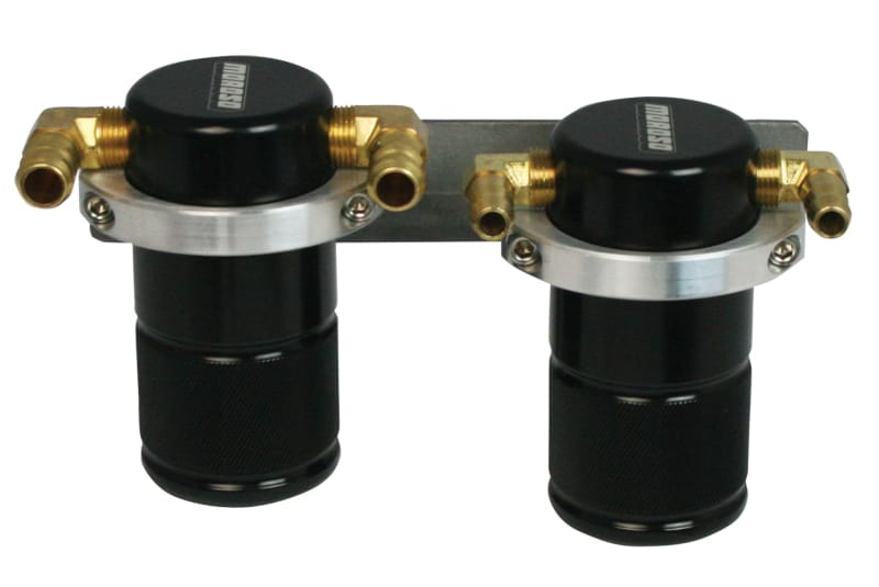 Moroso — Moroso 04-07 Subaru STi/06-07 WRX Air/Oil Separator Catch Can - Small Body - Billet Aluminum - Black
