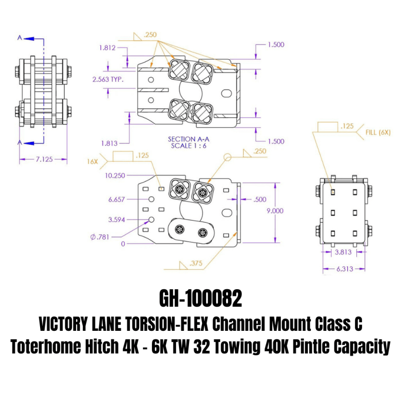 GEN-Y Hitch — Gen-Y Victory Lane Torsion-Flex Channel Mount Class C Toterhome Hitch (4K-6K TW)
Trailer Hitch