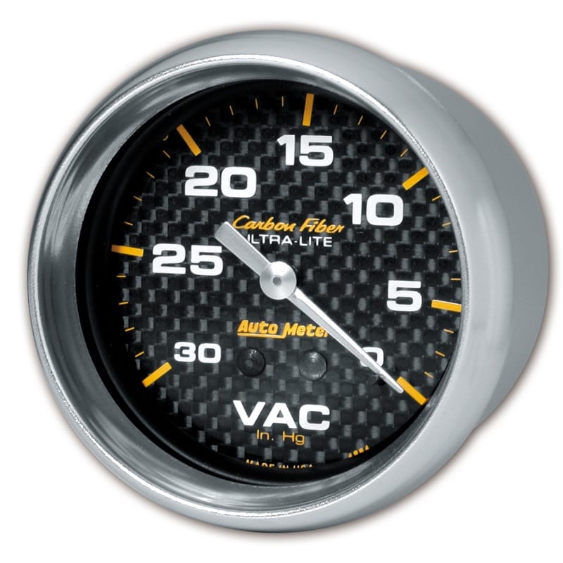 AutoMeter — AutoMeter Gauge Vacuum 2-5/8in. 30Inhg Mechanical Carbon Fiber
GA 2.6" VAC MECH CF