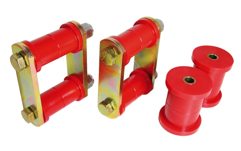 Prothane — Prothane 64-73 Ford Mustang Rear Spring Bushings w/ HD Shackle Kit - Red
SPRING/SHACKLE BUSH