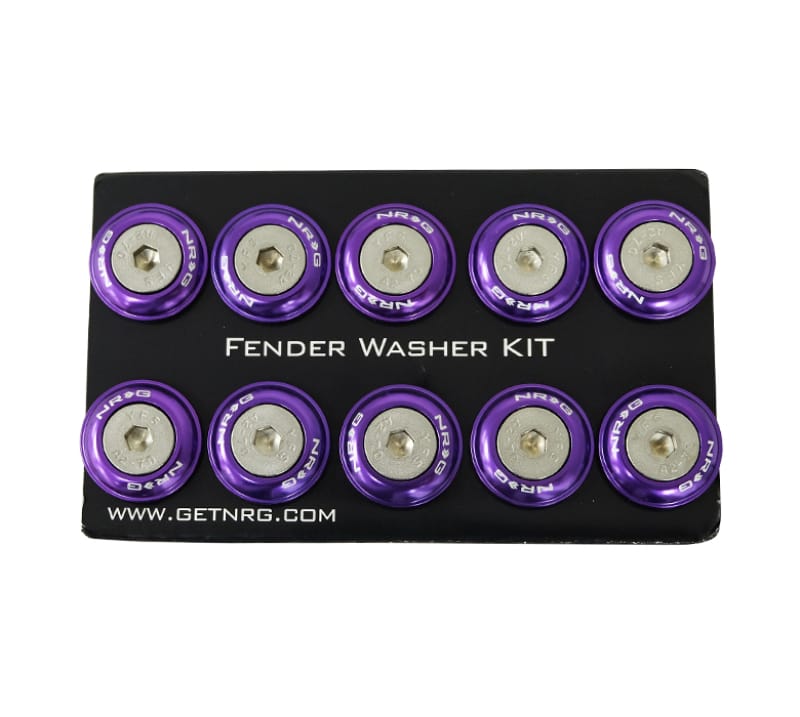 NRG — NRG Fender Washer Kit w/Rivets For Plastic (Purple) - Set of 10