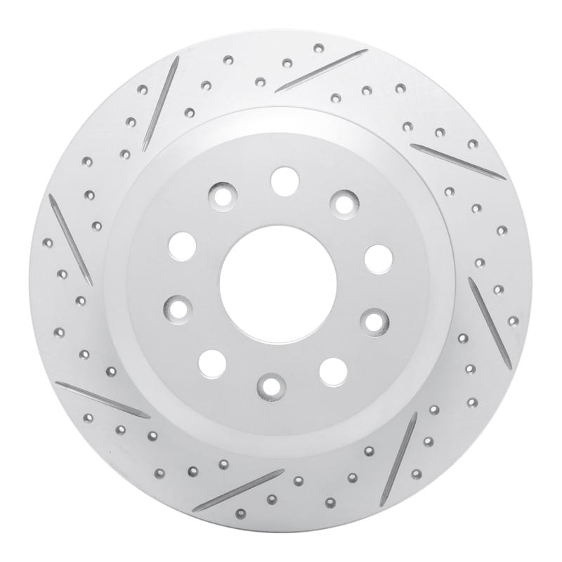 R1 Concepts — R1 18-25 Jeep Wrangler Rear Left Drilled & Slotted Geo-Carbon Rotor
