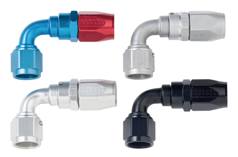 Fragola — Fragola -10AN x 90 Degree Power Flow Hose End - Black