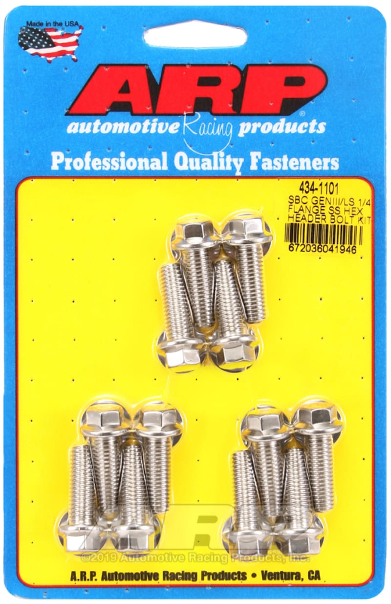 ARP — ARP SBC/GENIII LS 1/4 Flange SS Hex Header Bolt Kit