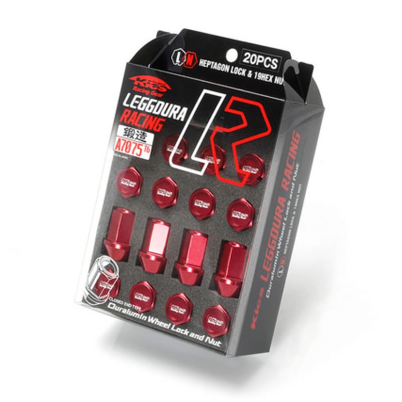 Project Kics — Project Kics 12X1.25 Red Leggdura Racing Lug Nuts (Laser Logo) - 20 PCS