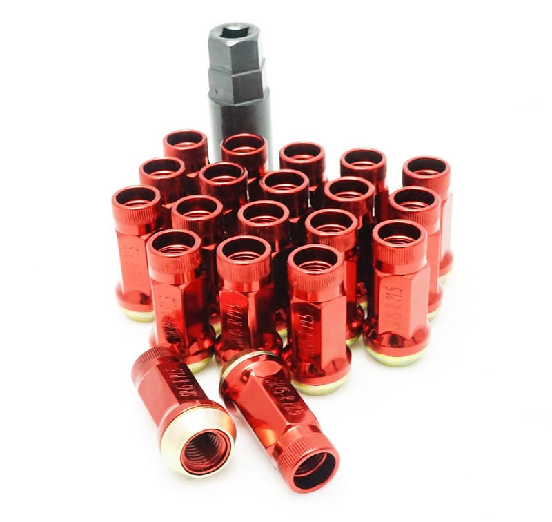 Wheel Mate — Wheel Mate Muteki SR45R Lug Nut Kit Lock Set 12x1.5 45mm - Red 4pcs
