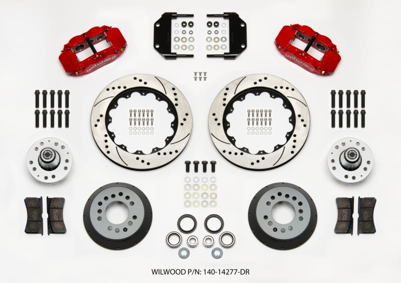 Wilwood — Wilwood Narrow Superlite 6R Front Hub Kit 14.00in Drill Red Magnum Force Drop Spindle
BRAKE KIT