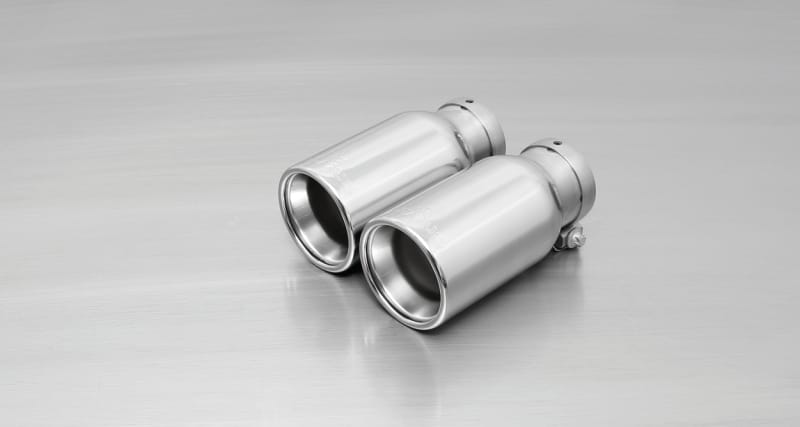 Remus — Remus 2011 Abarth Punto Evo Abarth 1.4L 90mm Straight Rolled Edge Chromed Tail Pipe Set