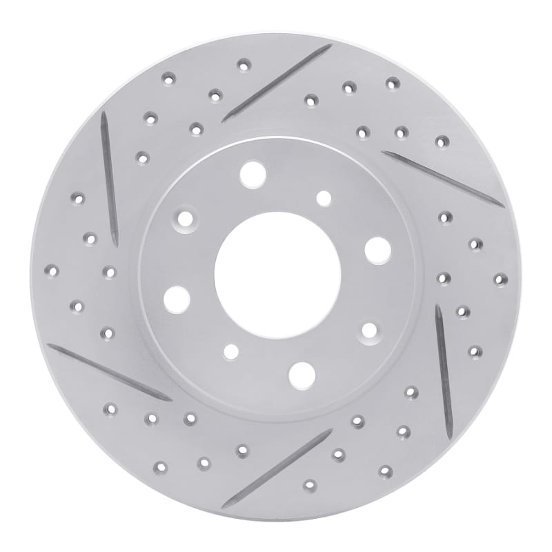 R1 Concepts — R1 86-91 Acura Integra Front Left Drilled & Slotted Geo-Carbon Rotor