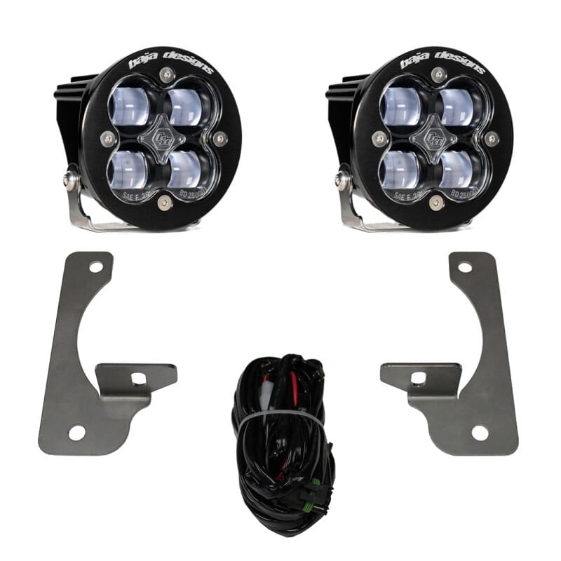 Baja Designs — Baja Designs 07-09 Wrangler JK w/Premium Bumper Squadron R SAE Fog Pocket Kit - Clear