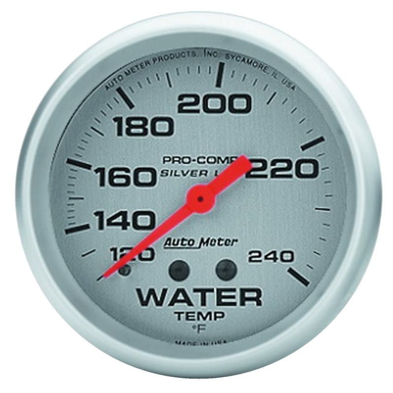 AutoMeter — Autometer Ultra-Lite 2-5/8in 120-240 Deg F Liquid Filled Mechanical Water Temp Gage
2-5/8" WATER TEMP, 1