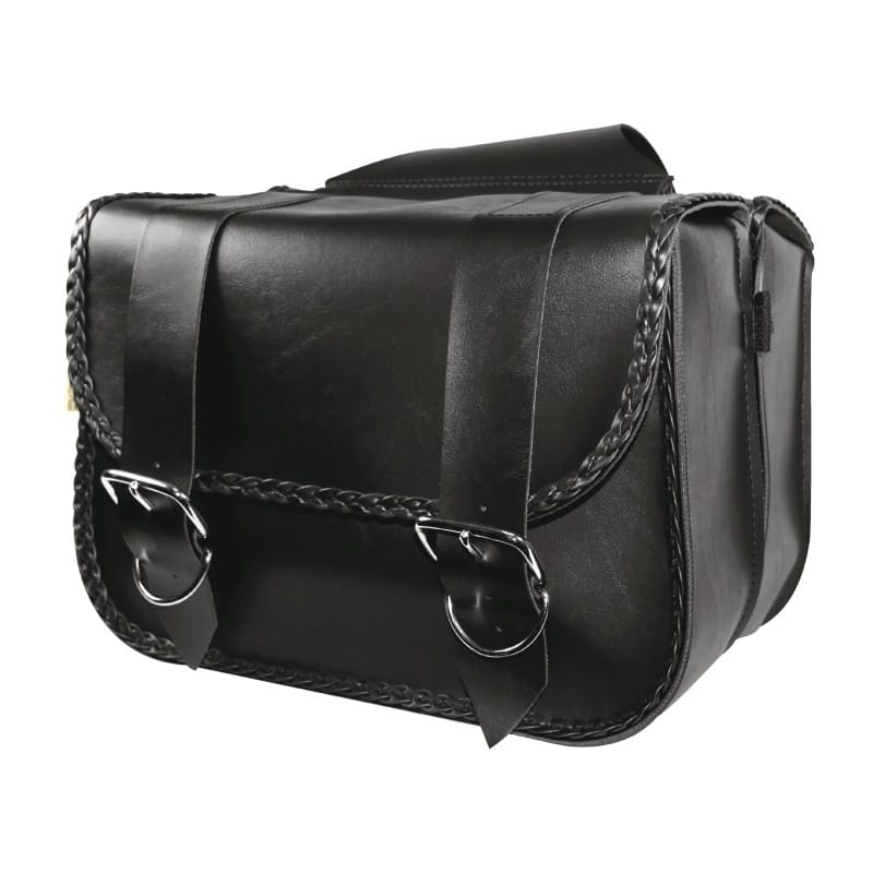 Willie & Max — Willie & Max Universal Braided Straight Saddlebags (14.5 in L x 12 in W x 5.5 in H) - Black