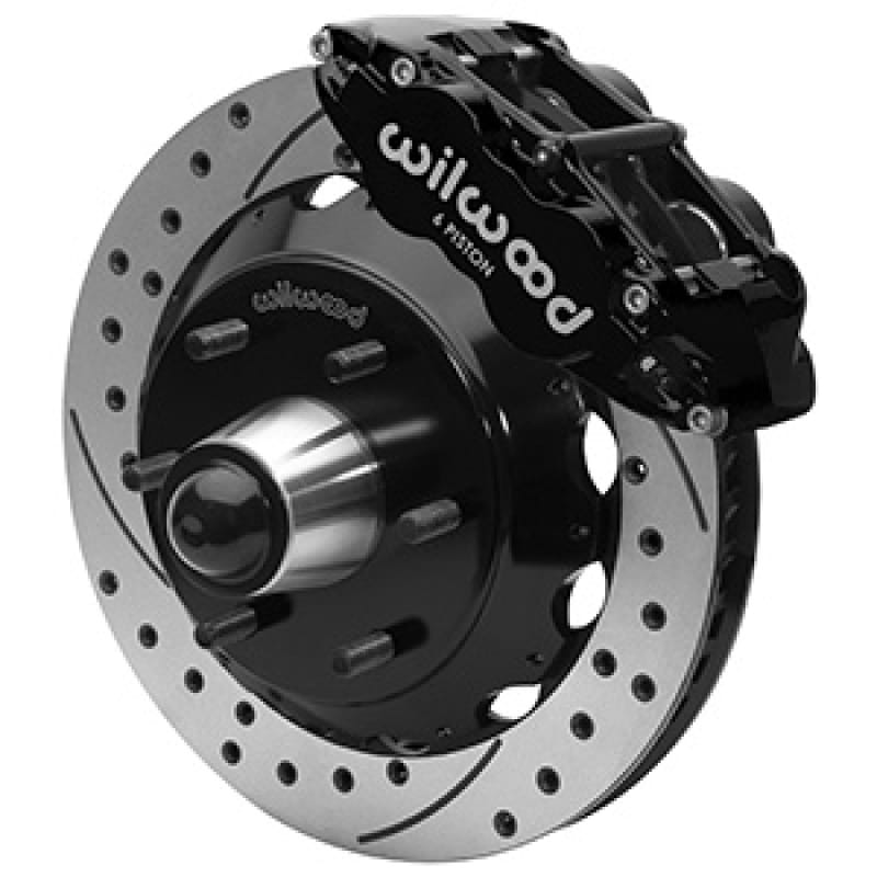 Wilwood — Wilwood 63-87 C10 CPP Spindle FNSL6R Front BBK 13in Drilled/Slotted 6x5.5 BC - Black