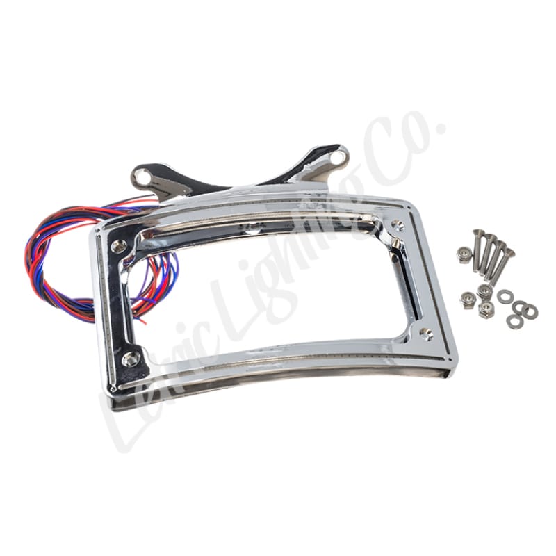 Letric Lighting — Letric Lighting 10-13 Street Glide Perfect Plate Light Chrome Curved License Plate Frame