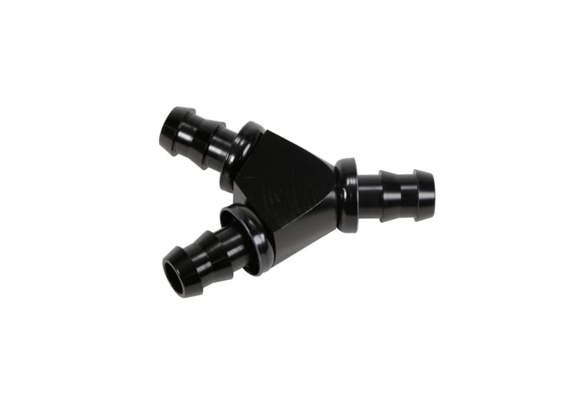 Fleece Performance — Fleece Performance 1/2in Black Anodized Aluminum Y Barbed Fitting (For -8 Pushlock Hose)
Hose Connector