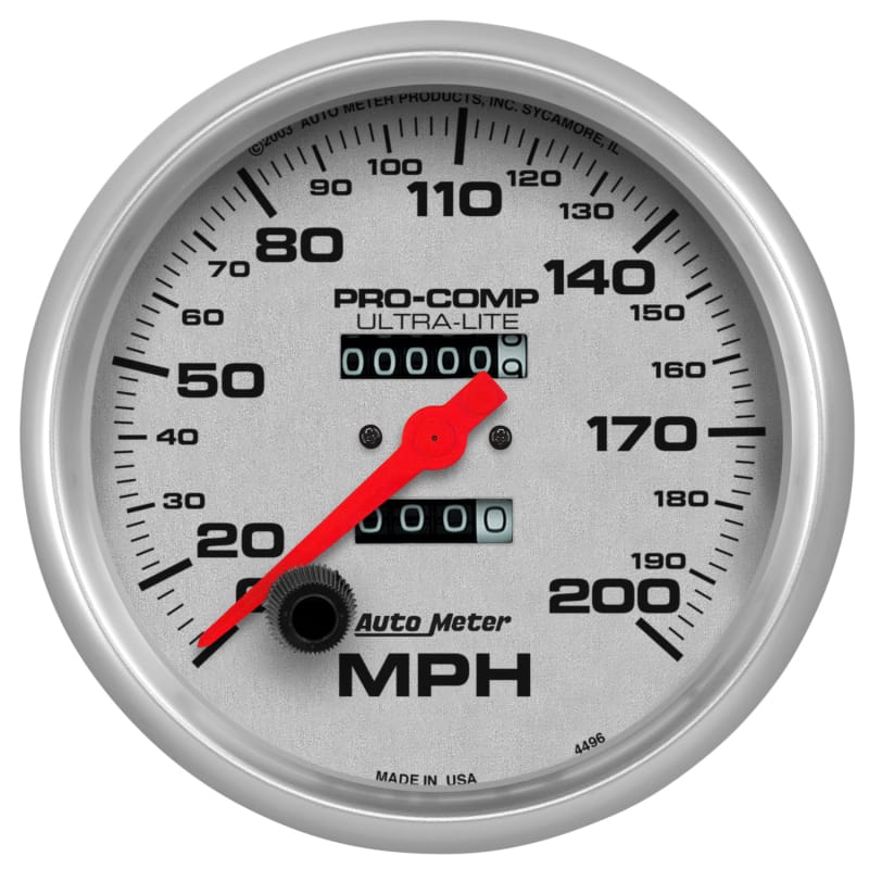 AutoMeter — Autometer Ultra-Lite 5 inch 200 MPH Mechanical In Dash Speedometer
5" SPEEDO, 200 MPH,