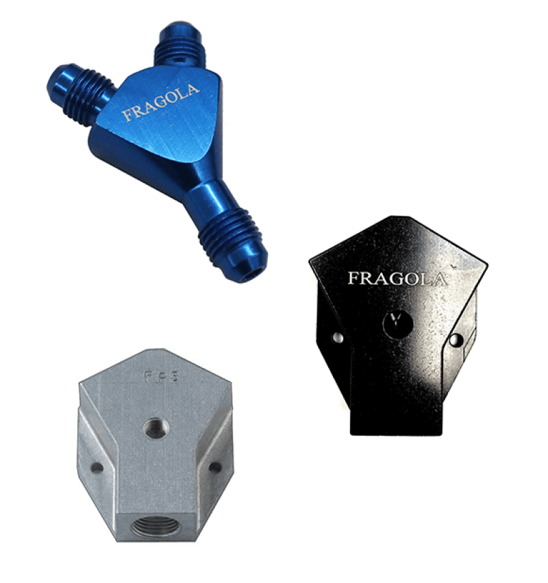 Fragola — Fragola Y-Fitting -16AN Male Inlet x -12AN Male Outlets Black