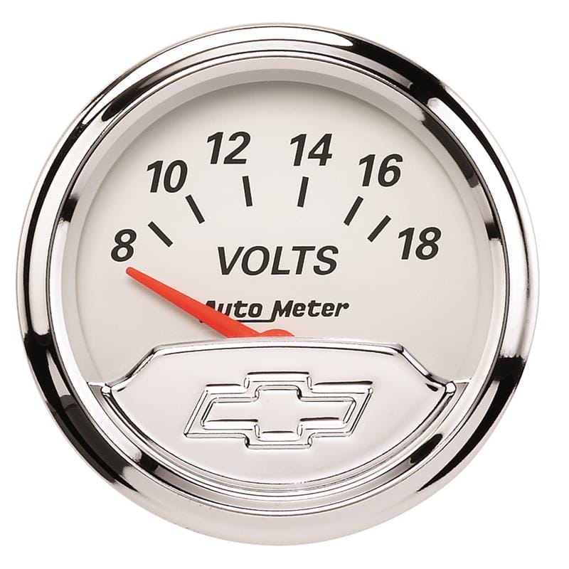 AutoMeter — Autometer Chevy Vintage 2in 8-18 Volts Short Sweep Electronic Voltmeter Gauge
GA 2" VOLT CV