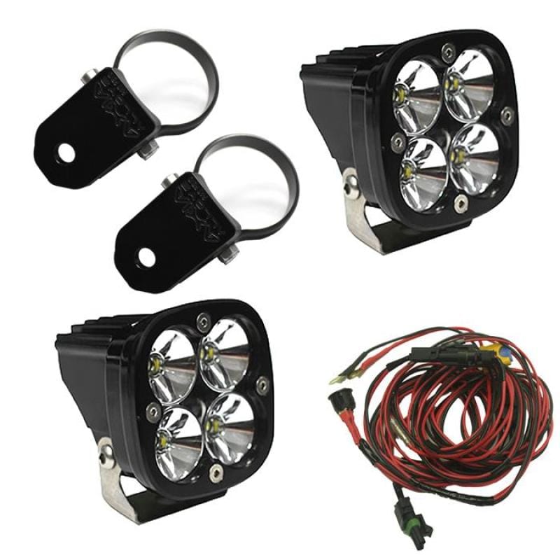 Baja Designs — Baja Designs Squadron Pro LED Light Pods Kit w/A-Pillar Mounts/2.00in Harness