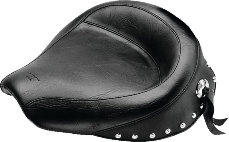 Mustang Motorcycle — Chrome Studded Solo Seat with Conchos, Wide