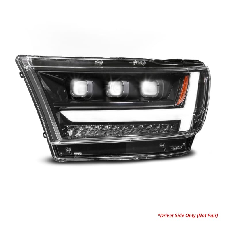 ANZO — ANZO 19-24 RAM 1500 (New Body/OE Halogen) Full LED Proj Headlights DRL/SeqSig Black - Driver Side
