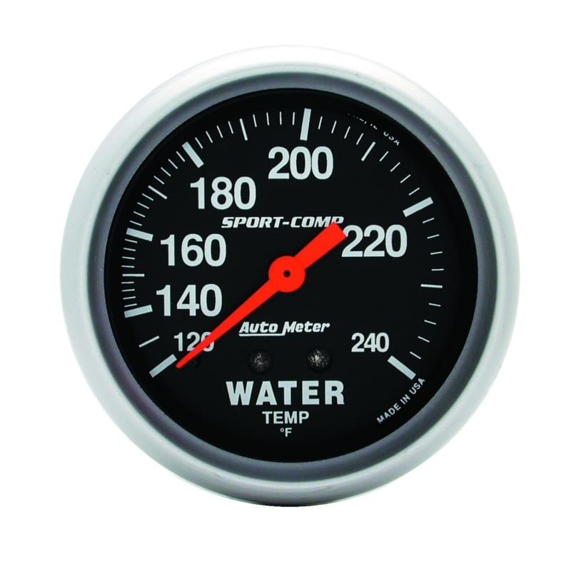 AutoMeter — Autometer Sport-Comp 2 5/8in 120-240 F Mechanical Water Temp Gauge
2-5/8" WATER TEMP, 1