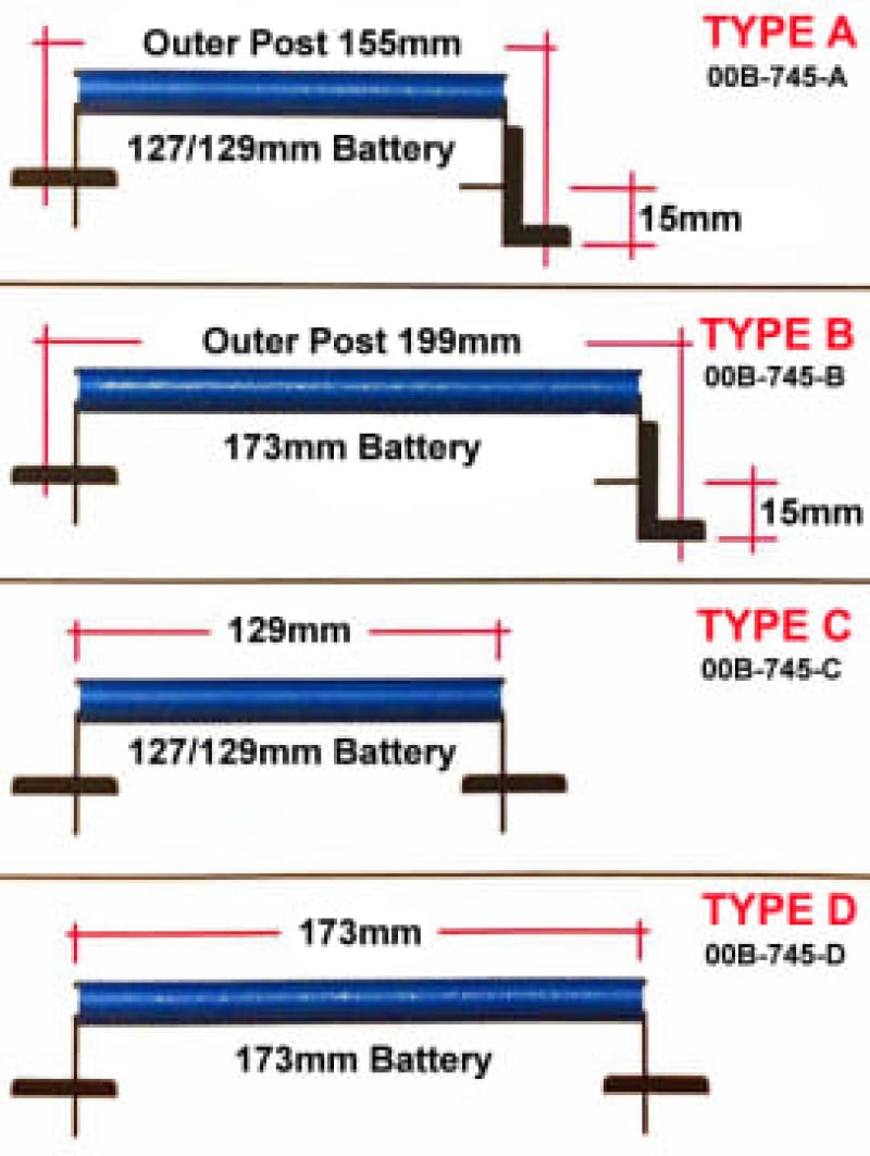 Cusco — Cusco 173mm D-Type Battery Tie Down - Aluminum Blue