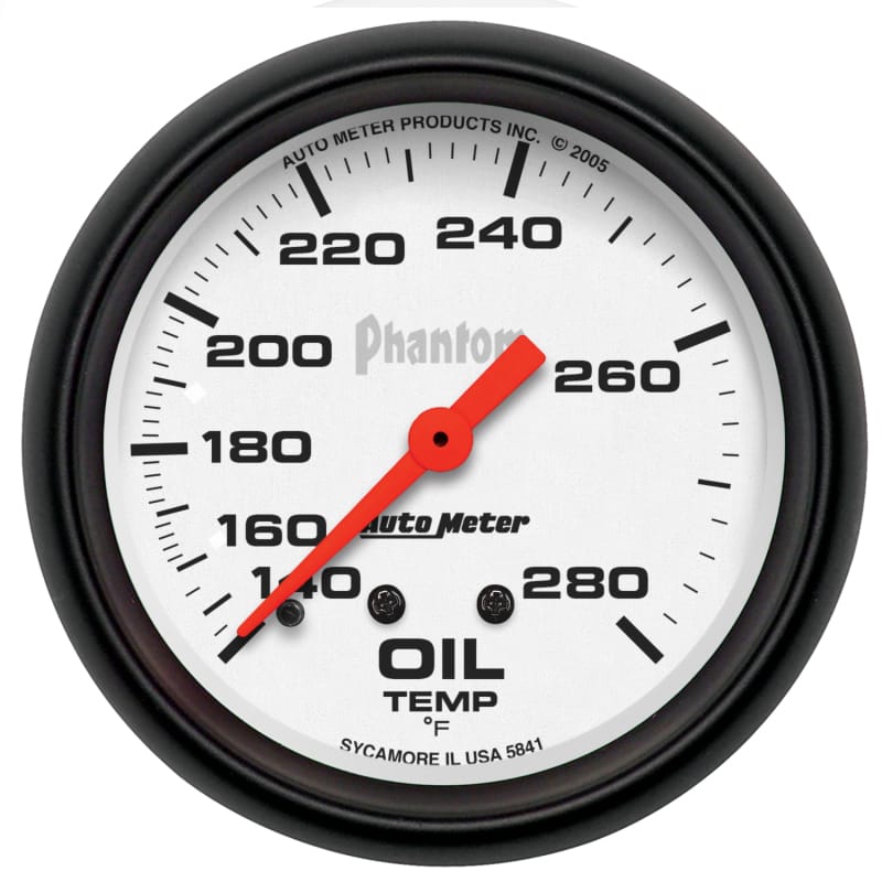 AutoMeter — AutoMeter Gauge Oil Temp 2-5/8in. 140-280 Deg. F Mechanical Phantom
2-5/8" OIL TEMP, 140