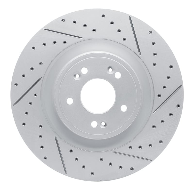 R1 Concepts — R1 18-20 Genesis G80 Front Right Drilled & Slotted Geo-Carbon Rotor
