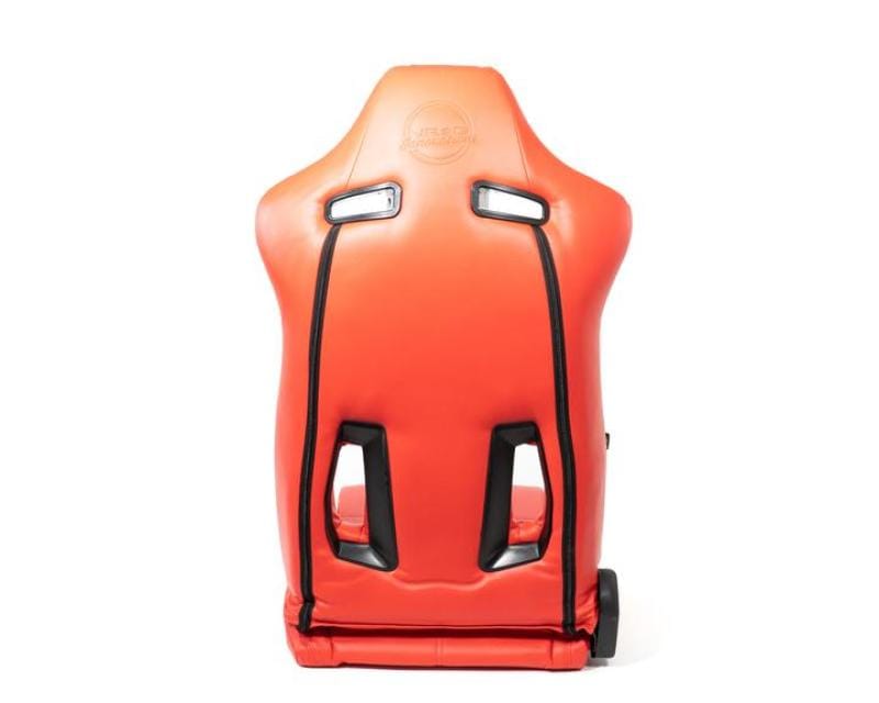 NRG — NRG Reclinable Sport Seats (Pair) The Arrow Red Vinyl w/ Pressed NRG Logo w/ Red Stitch