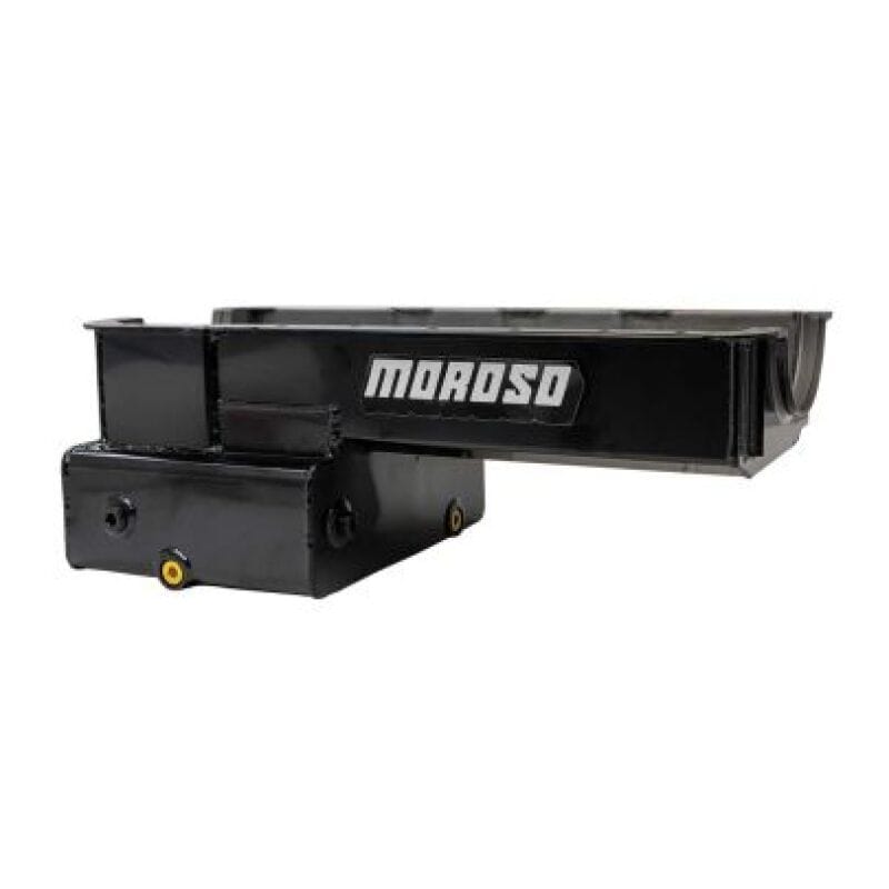 Moroso — Moroso Ford 351W Road Race Front Sump 8 Inch Deep Steel Oil Pan - Black Powder Coat