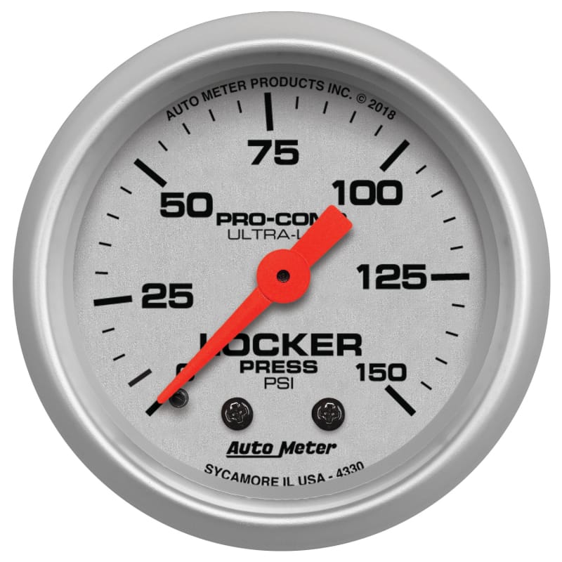 AutoMeter — Autometer Ultra-Lite 2-1/16in 150 PSI Mechanical Air Locker Gauge