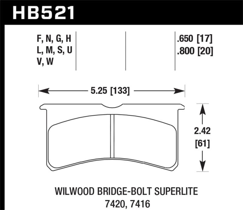 Hawk Performance — Hawk Willwood BB SL 7420 DTC-60 Race Brake Pads
Disc Brake Pad