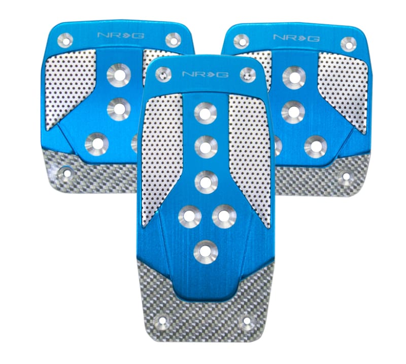 NRG — NRG Aluminum Sport Pedal M/T - Blue w/Silver Carbon