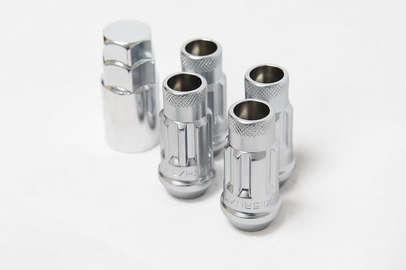 Wheel Mate — Wheel Mate 12x1.25 48mm Muteki SR48 Silver Open End Locking Lug Nut - Set of 4