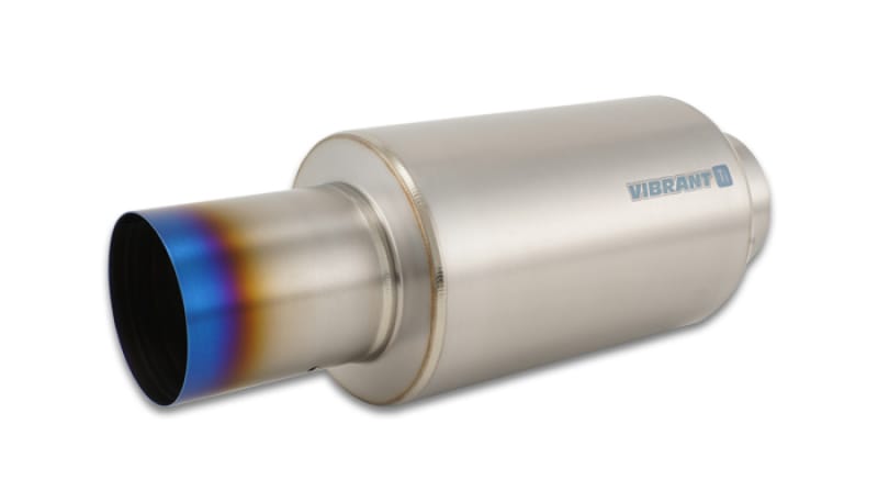 Vibrant — Vibrant Titanium Muffler w/Straight Cut Burnt Tip 4in Inlet / 4in Outlet
4"InOutMuffBurntTip