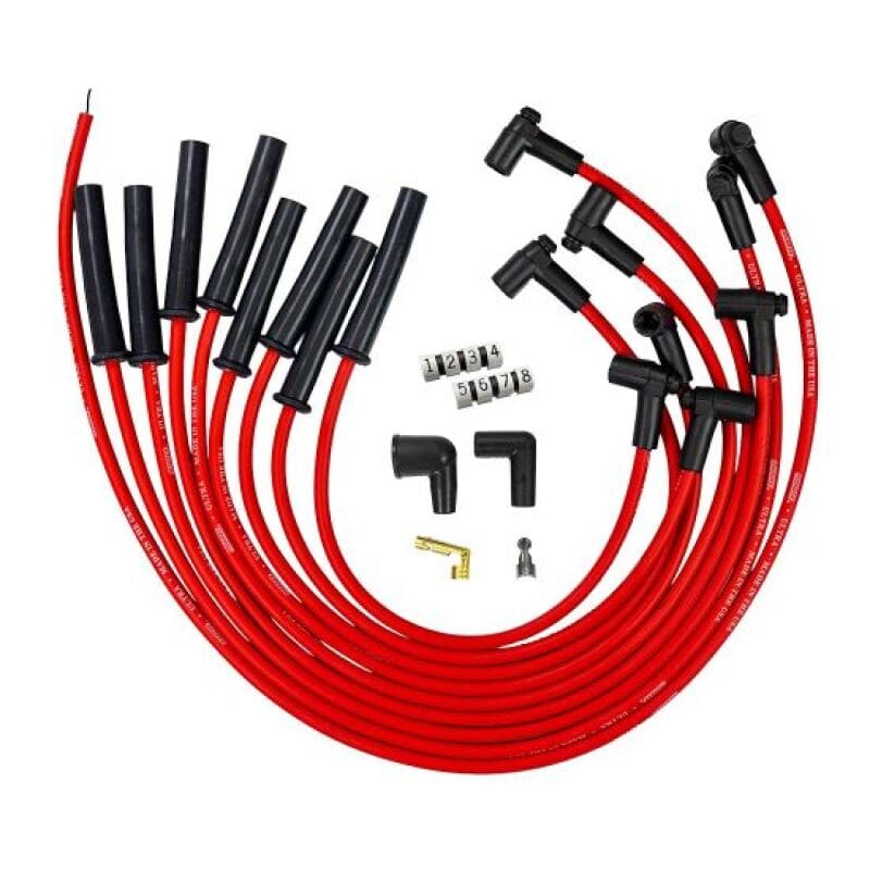Moroso — Moroso Ford 289 302 351W HEI-Style Cap Ultra 350 8mm Multi-Angle Boot Spark Plug Wire Set - Red