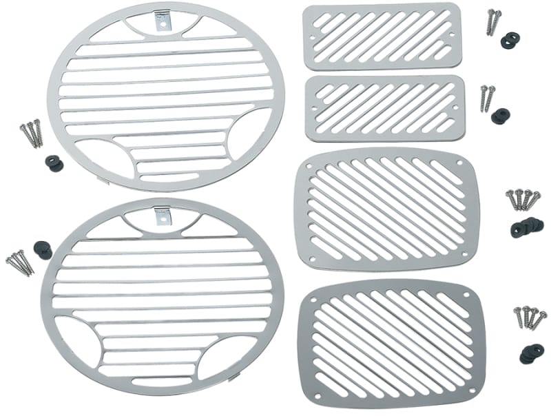 Kentrol — Kentrol 97-06 Jeep Wrangler TJ Billet Style Light Kit 6 Pieces - Polished Silver