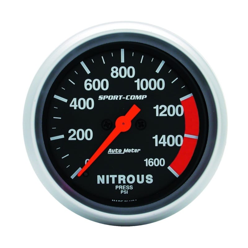AutoMeter — AutoMeter Gauge Nitrous Press 2-5/8in. 1600PSI Digital Stepper Motor Sport-Comp
2-5/8" NITROUS, 0-16