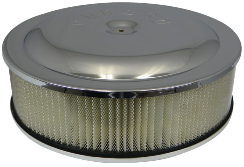 Moroso — Moroso Racing Air Cleaner - 16in x 4in Filter - Offset - Raised Bottom - Clear Powder Coat
