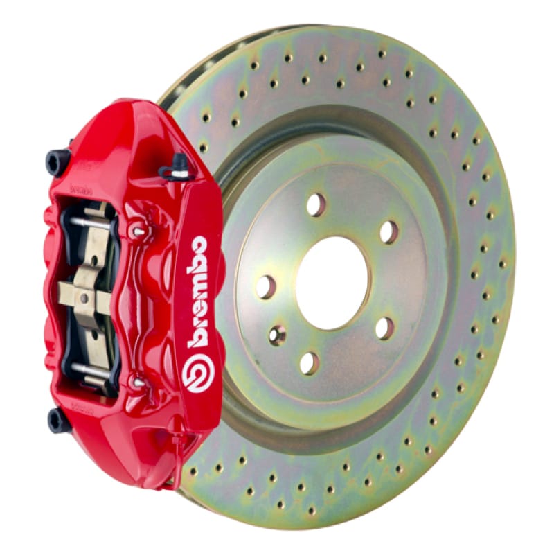 Brembo — Brembo 08-13 C30 Front GT BBK 4 Piston Cast 336 x28 1pc Rotor Drilled-Red