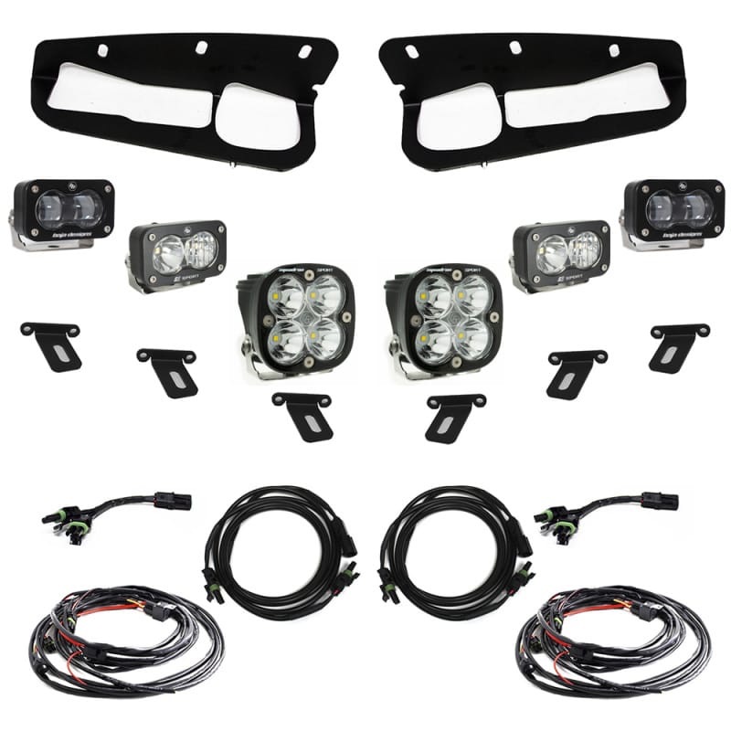 Baja Designs — Baja Designs 21-22 Ford Bronco w/Steel Bumper S2 SAE Sportsmen Fog Pocket Light Kit - Clear
