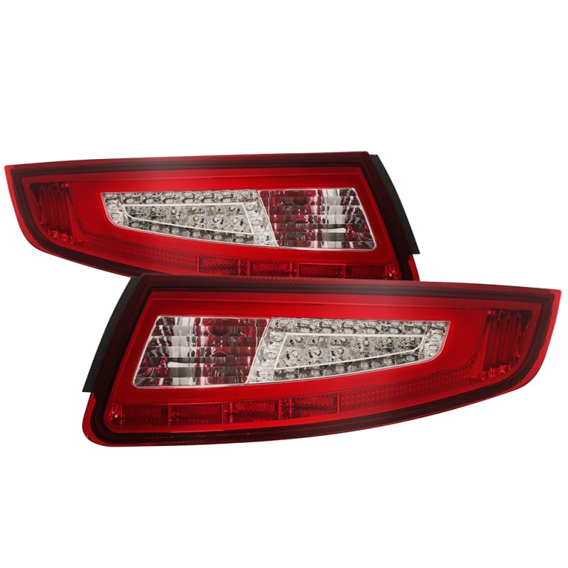 SPYDER — xTune Porsche 911 997 05-08 Light Bar LED Tail Lights - Red Clear ALT-ON-P99705V2-LBLED-RC