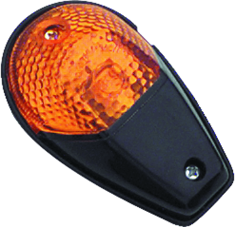 BikeMaster — Flush Mount, Clear Bulb, Amber Lens, Black Housing