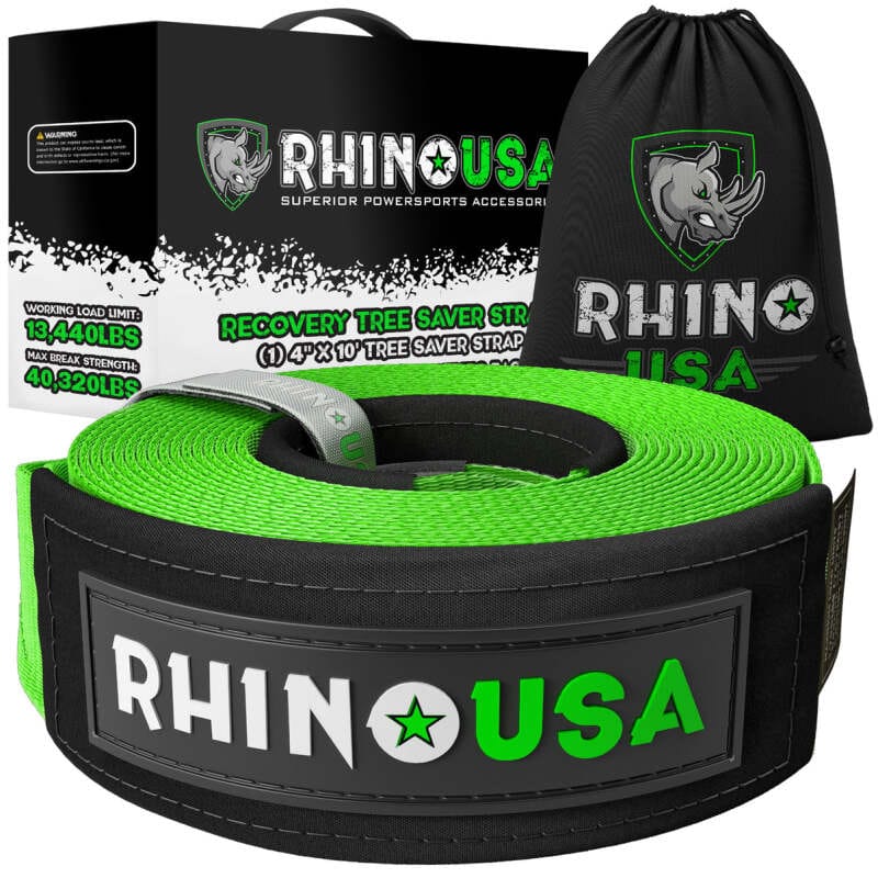 Rhino USA — Rhino USA Recovery Tree Saver Strap 4Inx10Ft (Green)
Tow Strap