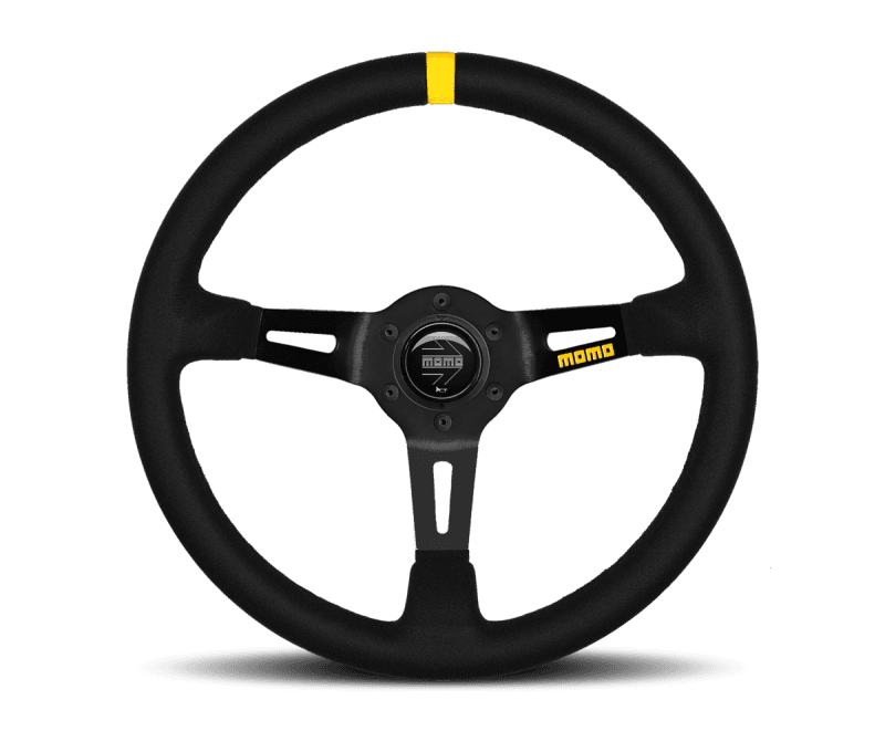 MOMO — Momo MOD08 Steering Wheel 350 mm - Black Suede/Black Spokes/1 Stripe